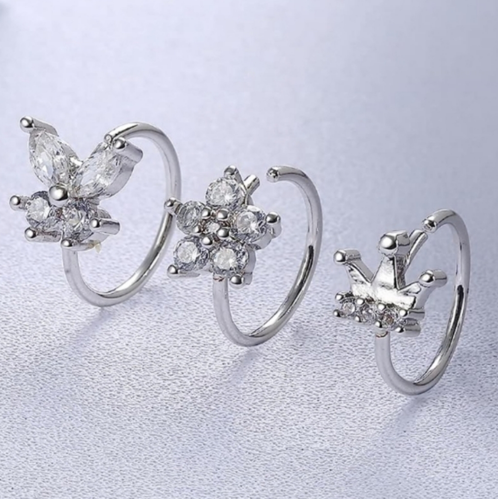 3 Nose Ring Hoops